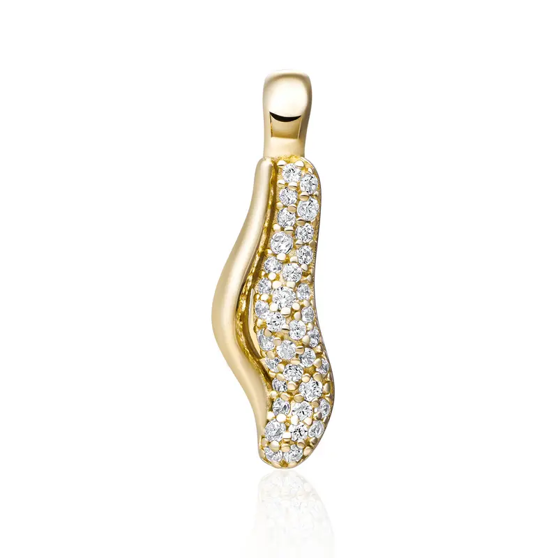 Sparkling Jewels Hanger Pavé Twirl Clip Zirkonia PENG32 Goudkleurig