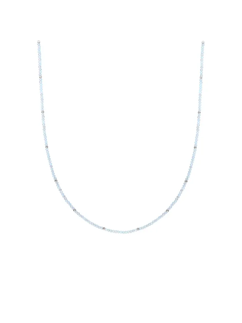 Sparkling Jewels Ketting 2mm Opaliet 42cm +2cm NLK04S-G14 Zilverkleurig