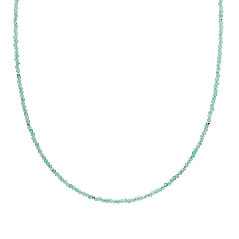 Sparkling Jewels Ketting Amazoniet NLK04S-G57 Zilverkleurig