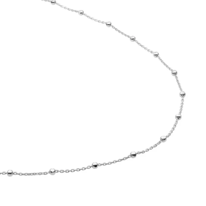 Sparkling Jewels Ketting Faceted Ball Chain SN-SBS-042 Zilverkleurig
