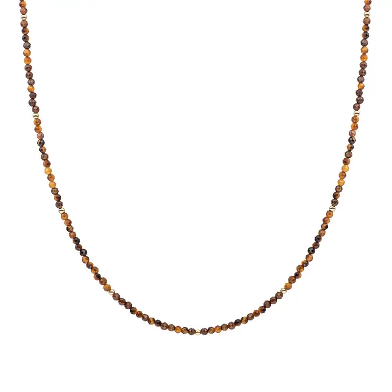 Sparkling Jewels Ketting Tijgeroog NLK04G-G09 Goudkleurig