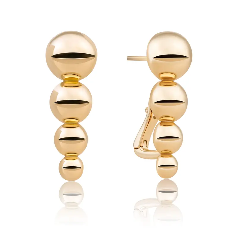 Sparkling Jewels Oorbellen Bubble Push Back EAG34 Goudkleurig