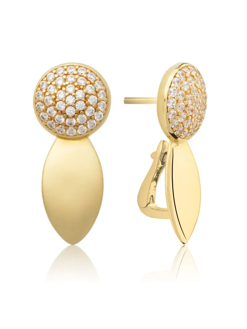 Sparkling Jewels Oorbellen Core Crystal Push Back Zirkonia EAG04 Goudkleurig