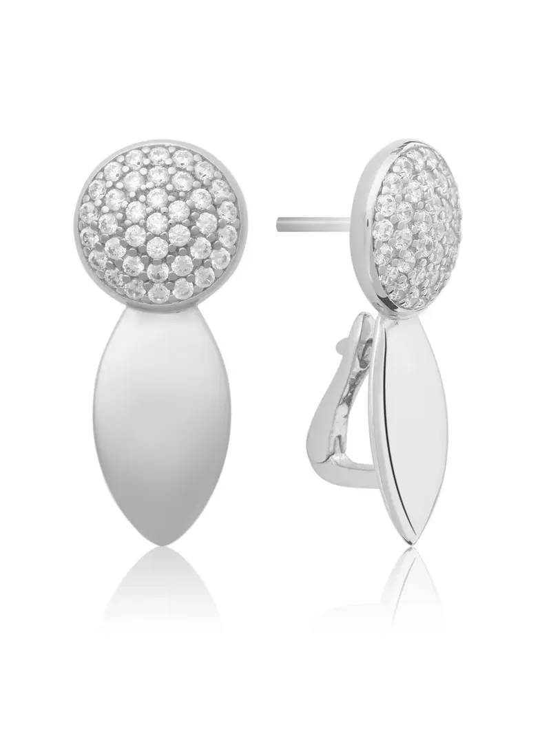 Sparkling Jewels Oorbellen Core Crystal Push Back Zirkonia EAS04 Zilverkleurig