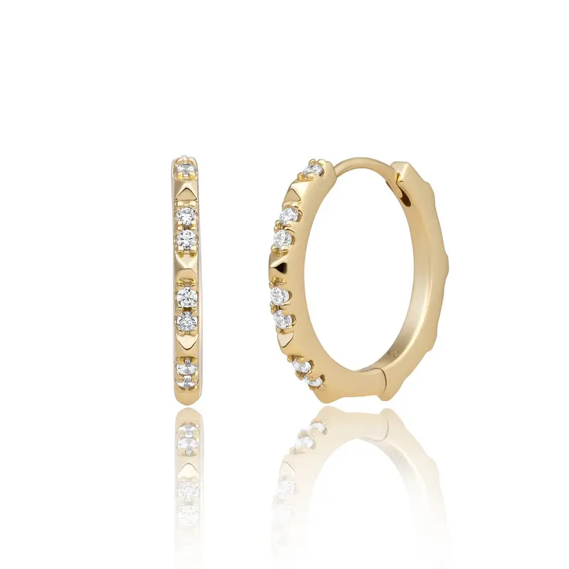 Sparkling Jewels Oorbellen Edge zirkonia EAG31 Zilverkleurig