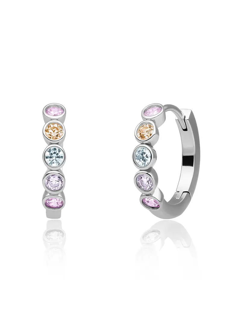 Sparkling Jewels Oorbellen Multicolor EAS35-MULTI Zilverkleurig