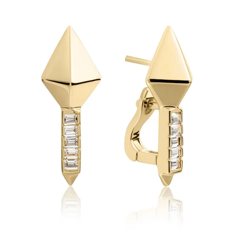 Sparkling Jewels Oorbellen Polished Pyramid EAG27 Zilverkleurig