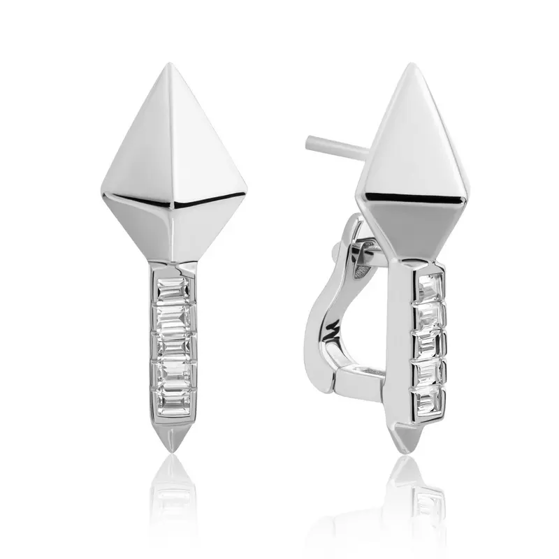 Sparkling Jewels Oorbellen Polished Pyramid EAS27 Zilverkleurig
