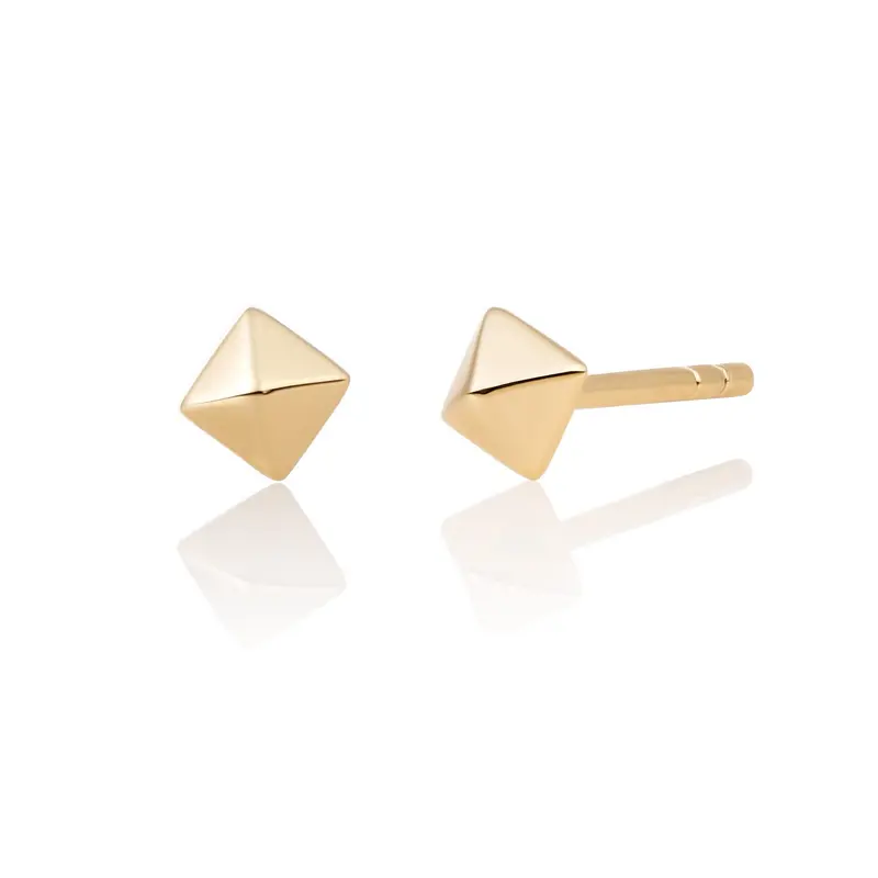 Sparkling Jewels Oorbellen Pyramid Edge Studs EAG42 Goudkleurig