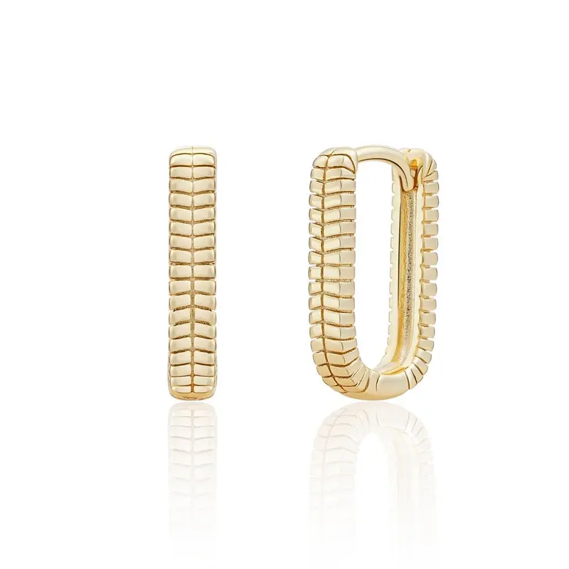 Sparkling Jewels Oorbellen Square Huggies EAG25 Goudkleurig