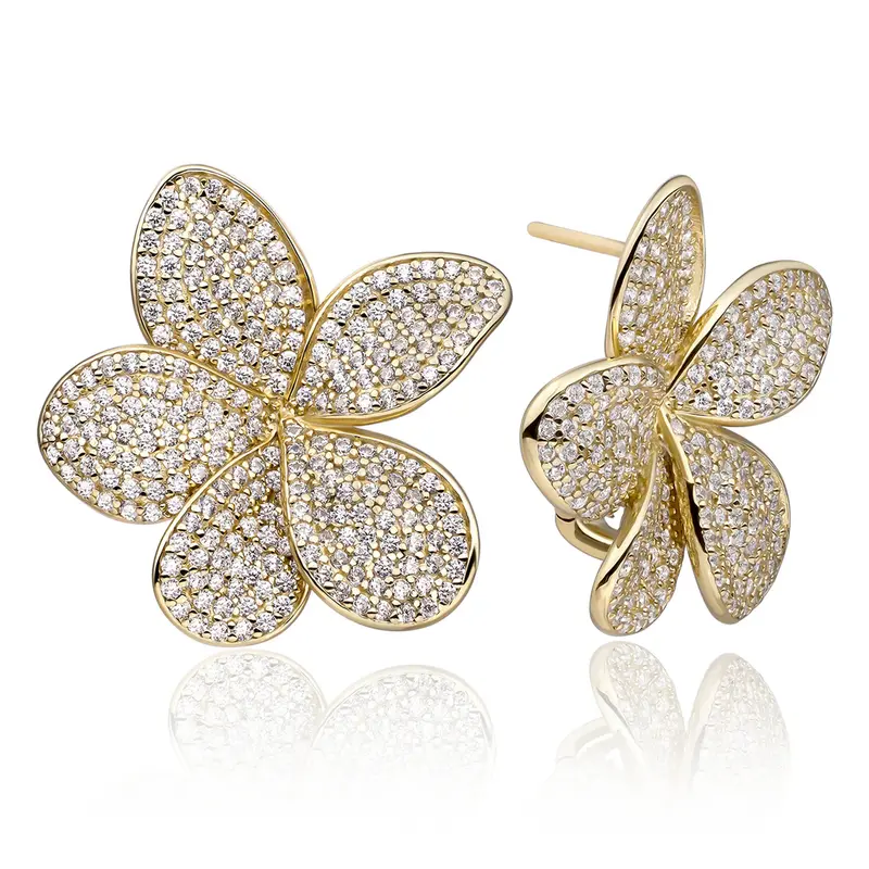 Sparkling Jewels Oorknoppen Flora zirkonia EAG38 Goudkleurig
