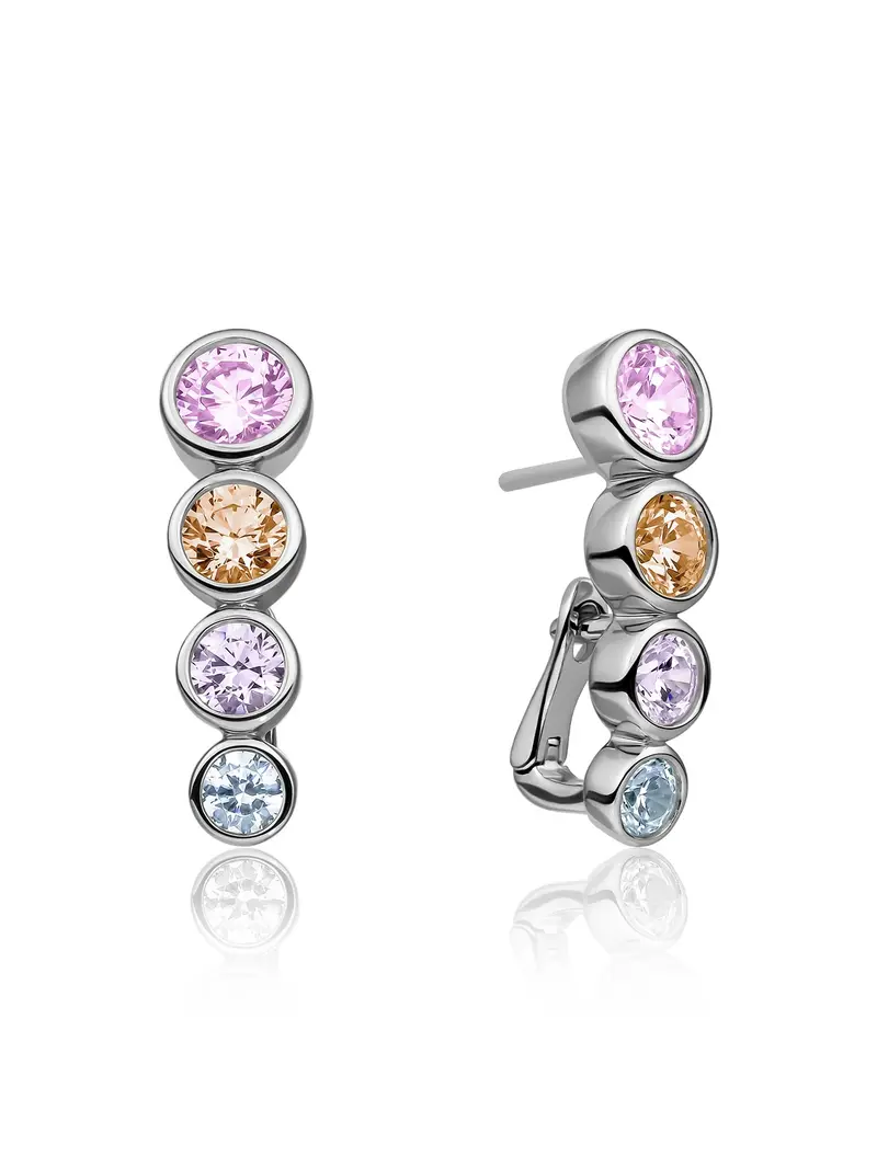 Sparkling Jewels Oorknoppen Multicolor EAS36-MULTI Zilverkleurig