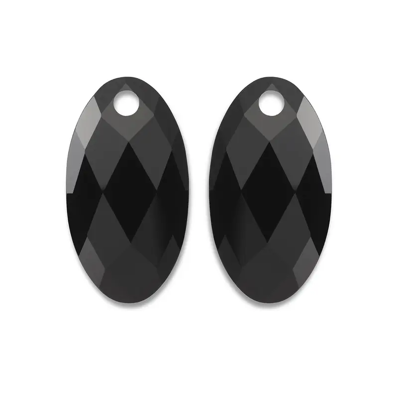 Sparkling Jewels Oorstenen Large Leaf Onyx EAGEM07-FCLF-L