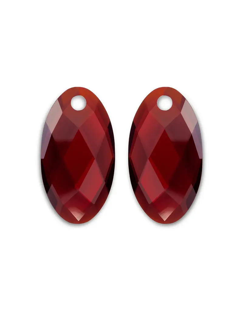 Sparkling Jewels Oorstenen Large Leaf Rubinkwarts EAGEM50-FCLF-L