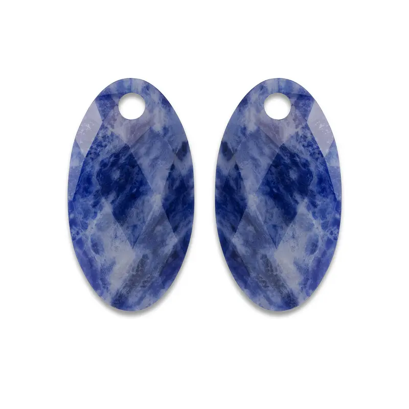 Sparkling Jewels Oorstenen Large Leaf Sodaliet EAGEM20-FCLF-L
