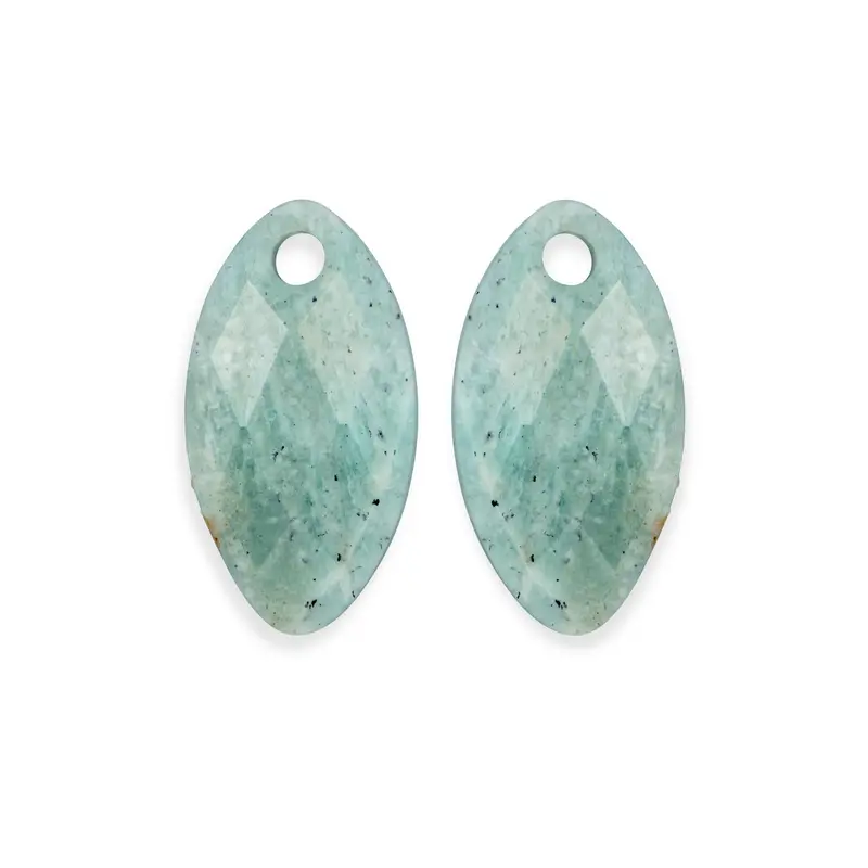 Sparkling Jewels Oorstenen Leaf Rich Groene Amazoniet EAGEM57-FCLF-S