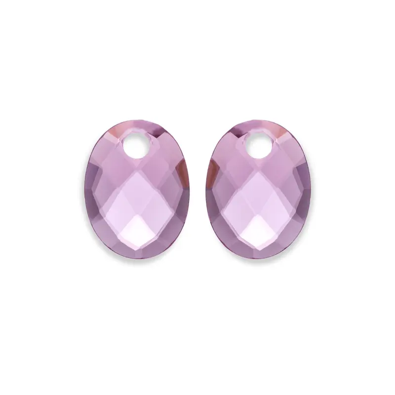 Sparkling Jewels Oorstenen Medium Oval Aubergine Kwarts EAGEM59-MO