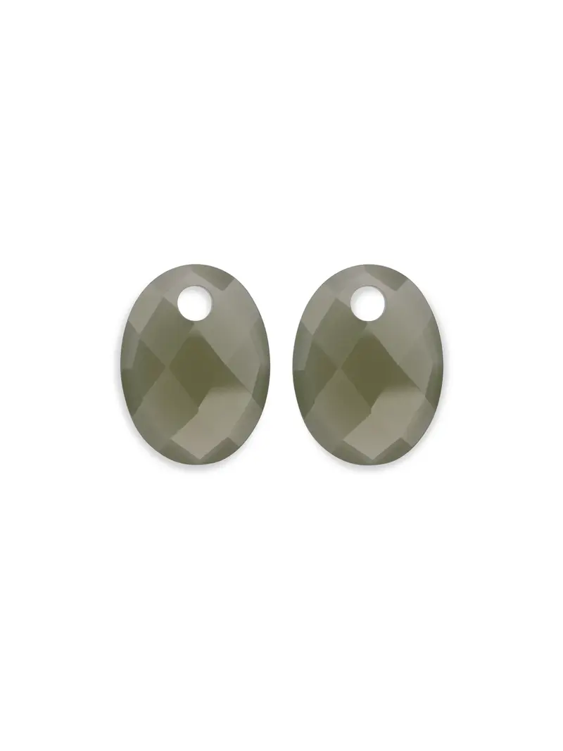 Sparkling Jewels Oorstenen Medium Oval - Lime Jade EAGEM64-MO
