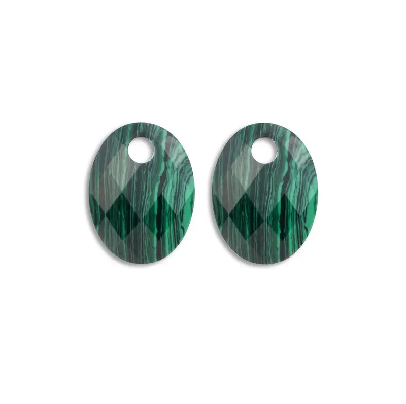 Sparkling Jewels Oorstenen Medium Oval Malachiet EAGEM73-MO