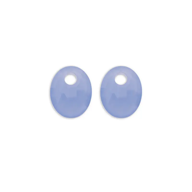 Sparkling Jewels Oorstenen Small Oval - Milky Blue Jade EAGEM68-SO