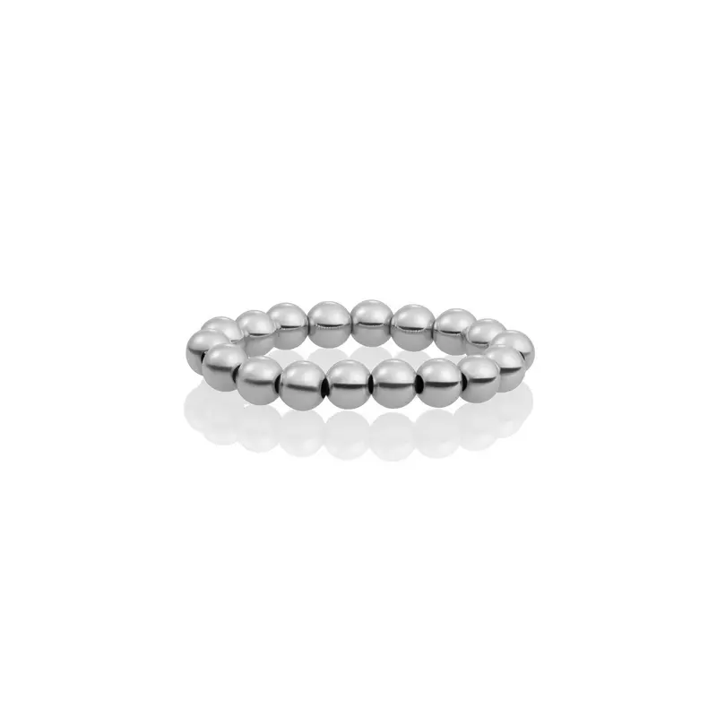 Sparkling Jewels Ring 4mm beads SRI-S-4MM Zilverkleurig