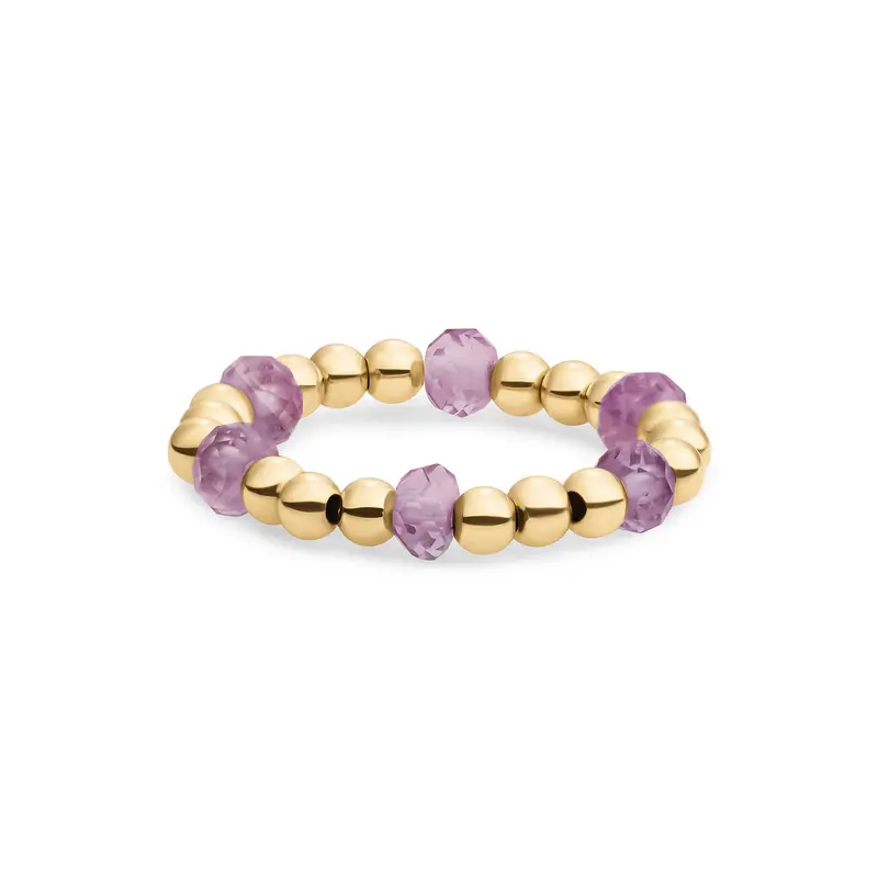 Sparkling Jewels Ring Kwarts SRI-G-RDL-G59 Goudkleurig