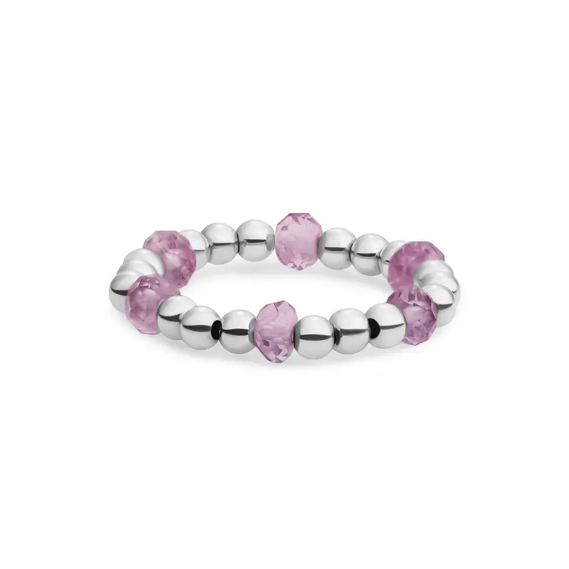 Sparkling Jewels Ring Kwarts SRI-S-RDL-G59 Zilverkleurig