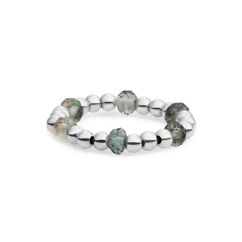 Sparkling Jewels Ring Labradoriet SRI-S-RDL-G18 Zilverkleurig