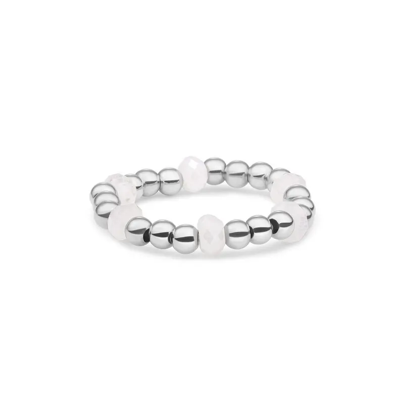 Sparkling Jewels Ring Maansteen SRI-S-RDL-G54 Zilverkleurig