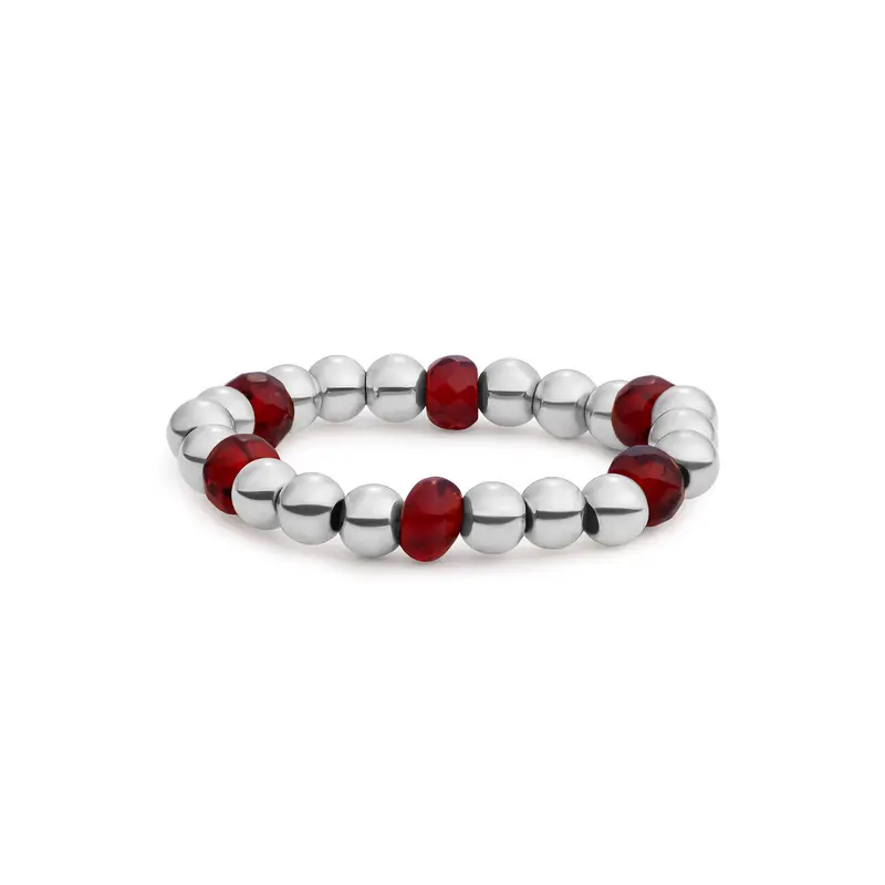 Sparkling Jewels Ring Rubinkwarts SRI-S-RDL-G50 Zilverkleurig