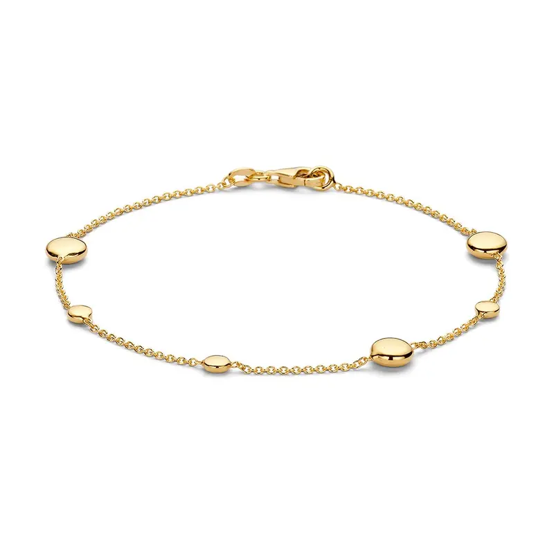Speelse Geelgouden Armband met Ronde Elementen – 14 Karaat