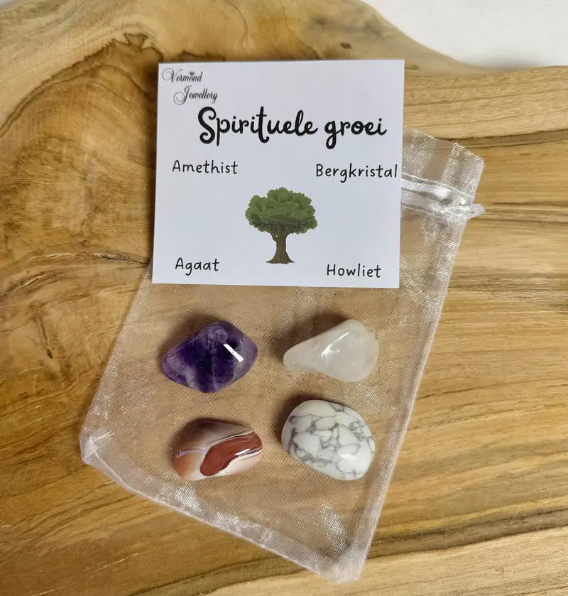 Spirituele Groei trommelstenen zakje