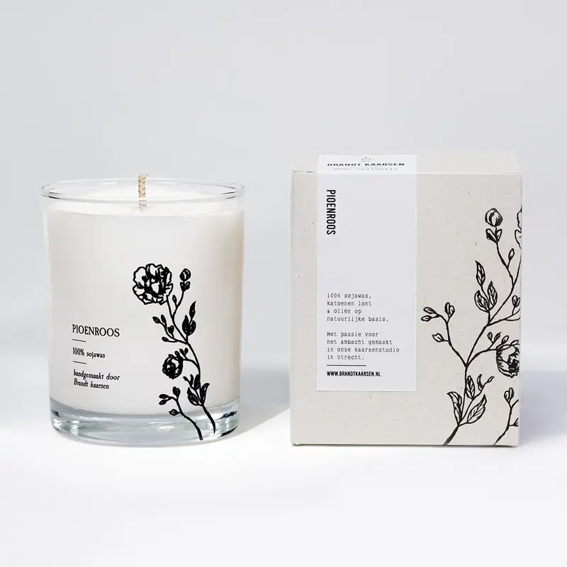 Spring Soy Wax Candle Pioenroos