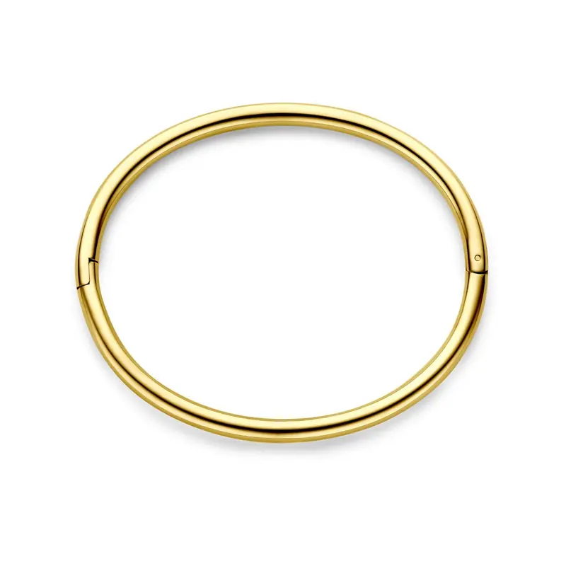 Stalen bangle dames geel met scharnier 4,0 mm 60 mm