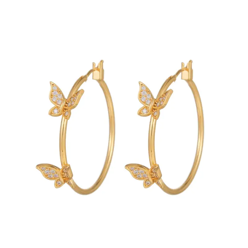 Statement butterfly hoops
