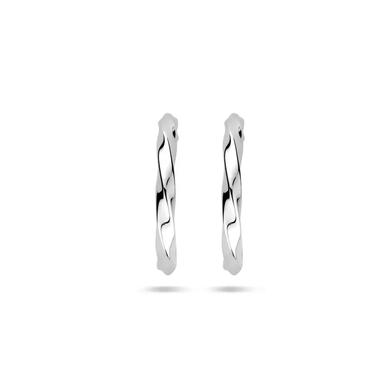stekeroorringen gedraaid 18,5 mm zilver gerhodineerd