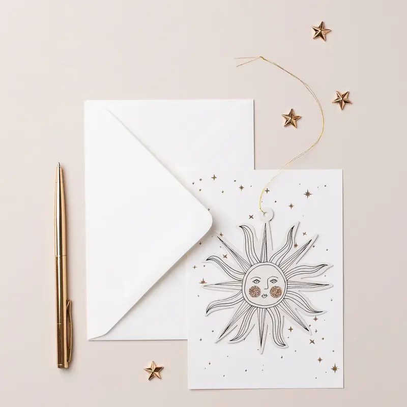 Sunface Papercut Decoration with Postcard and Envelope