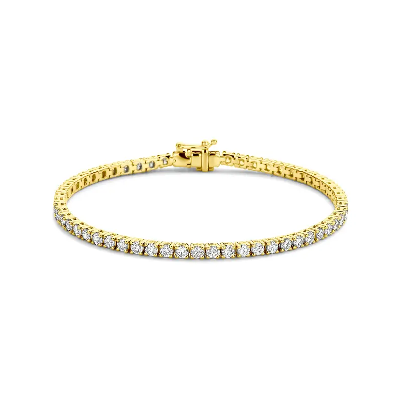 Tennisarmband lab grown diamant 4.00ct g si 3,0 mm 17,5 cm 14K geelgoud