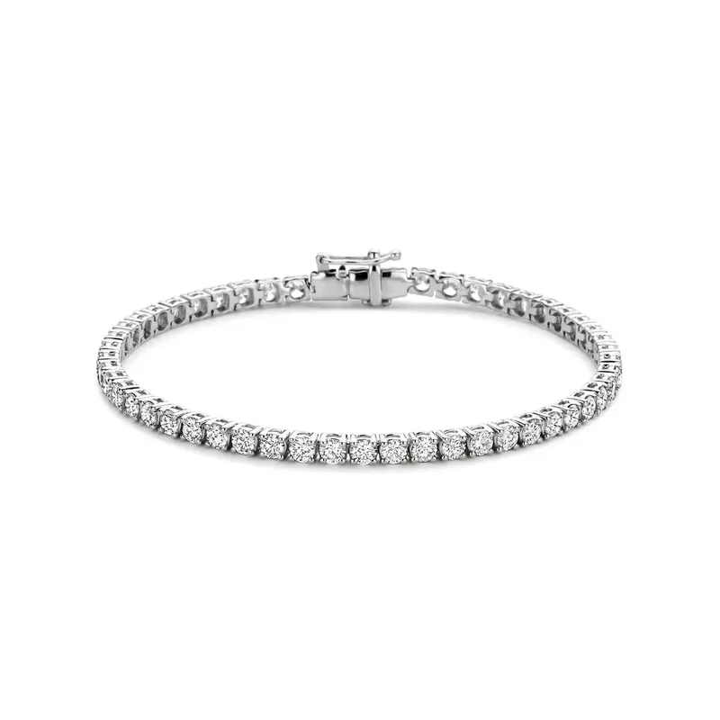 Tennisarmband lab grown diamant 5.00ct g si 3,2 mm 17,5 cm 14K witgoud