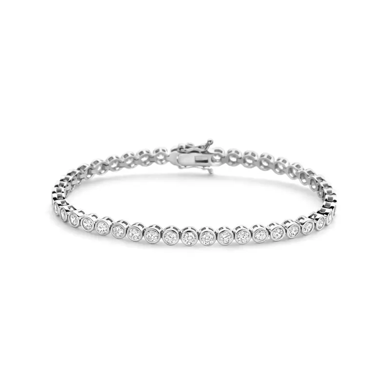 Tennisarmband zirkonia 4 mm zilver gerhodineerd