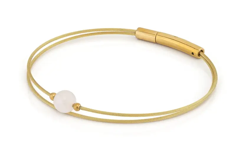 Thinking of You armband Rozenkwarts goudkleurig A711GG