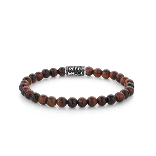 Tiger Red Vintage - 6mm - Heren Kralen Armband