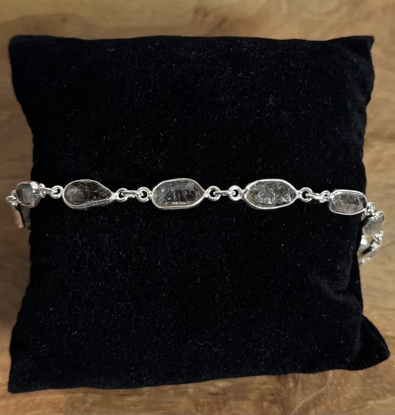Toermalijn In Kwarts Ruw Armband 925 Zilver R3