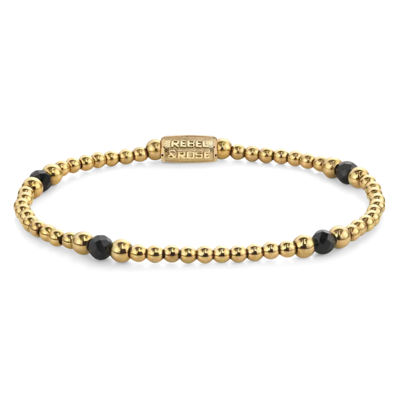 Touch of Black Glam Rocks - 4mm - Kralen Armband Dames