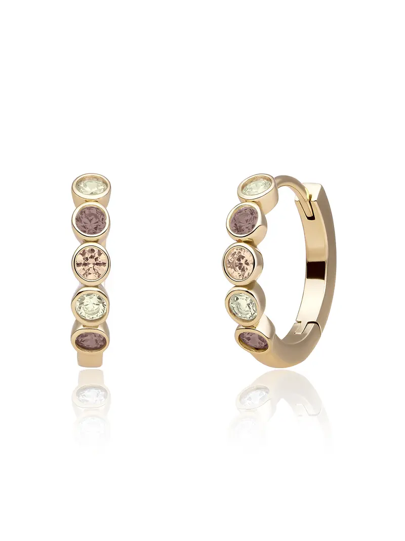 Tube Creolen Multicoloured Zirconia - Mulberry