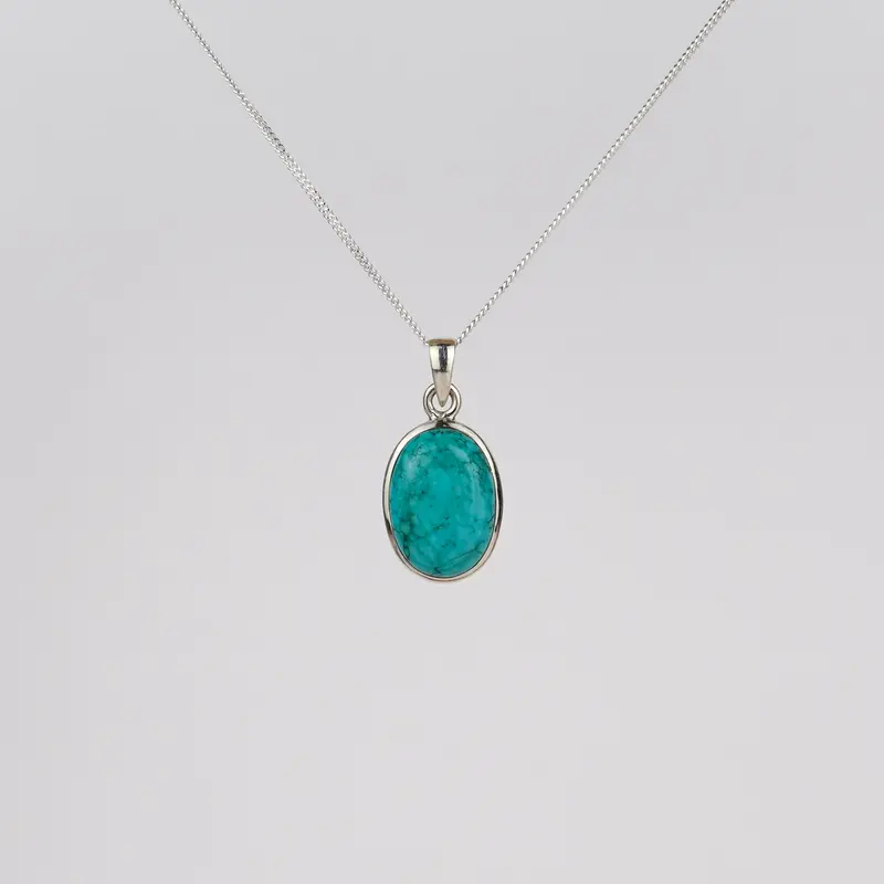 Turkoois 925 Zilver Ketting K41