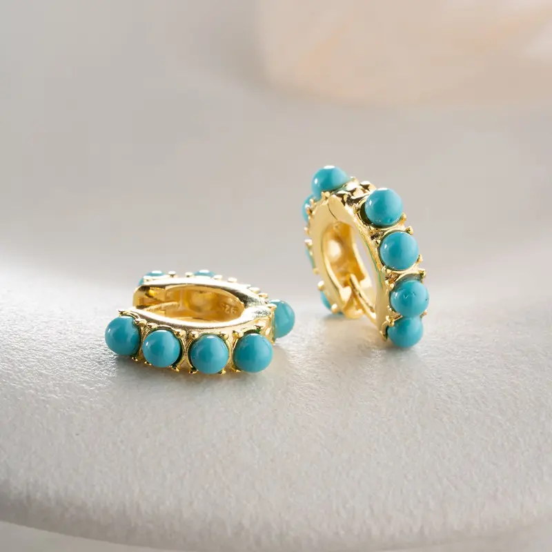 Turquoise Creolen | 925 Zilver