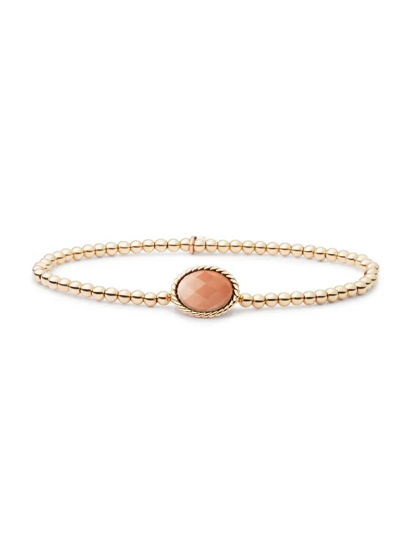 Twist Armband Peach Rhodonite