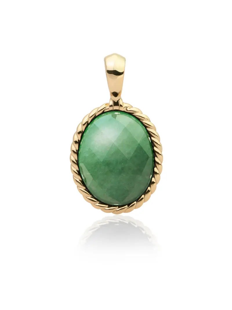 Twist Pendant Green Aventurine