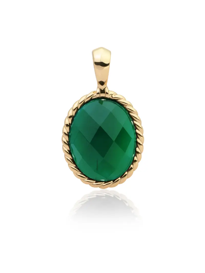 Twist Pendant Green Onyx